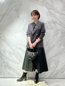 「タフタスカート」｜「アイテム（ジャケット/アウター）」を使った、Miura.yさん（レディース・168cm）の秋コーディネート