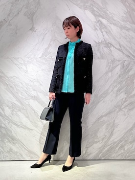 「ANAYI（アナイ）のアイテム（ノーカラージャケット）」を使った、Miura.yさん（レディース・168cm）の秋コーディネート
