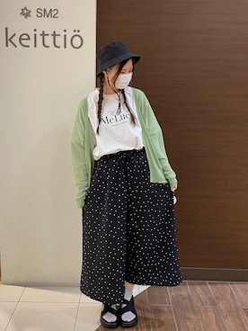 「Samansa Mos2 blue（サマンサモスモスブルー）のアイテム（帽子）」を使った、🧸さん（レディース・164cm）の春コーディネート