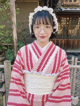「着物」｜「アイテム（ワンピース/ドレス）」を使った、sofadiguaさん（レディース・158cm）の秋コーディネート