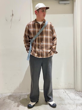 「UNIVERSAL OVERALL（ユニバーサルオーバーオール）のアイテム（キャップ）」を使った、hirokyun25さん（メンズ・175cm）の秋コーディネート