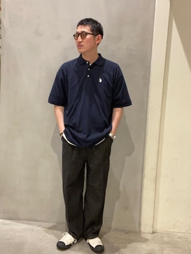 「アイテム（ポロシャツ）」を使った、hirokyun25さん（メンズ・175cm）の夏コーディネート