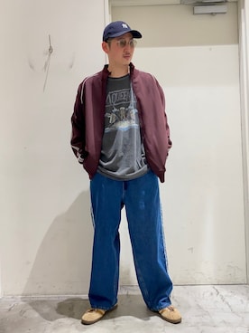 「バンドT」｜「アイテム（ブルゾン）」を使った、hirokyun25さん（メンズ・175cm）の秋コーディネート