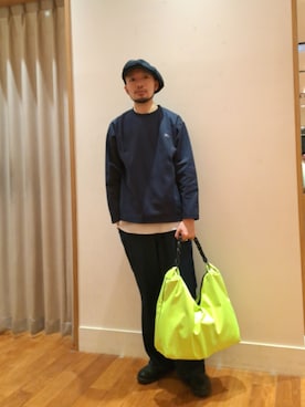 「GLOSTER（グロスター）のアイテム（トップス）」を使った、ながやまさん（メンズ・176cm）の秋コーディネート