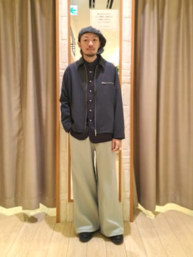 「GLOSTER（グロスター）のアイテム」を使った、ながやまさん（メンズ・176cm）の冬コーディネート