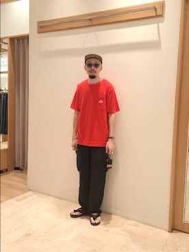 「GEVACO」｜ながやまさん（メンズ・176cm）の夏コーディネート