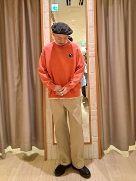 「GLOSTER（グロスター）のアイテム（パンツ）」を使った、ながやまさん（メンズ・176cm）の春コーディネート