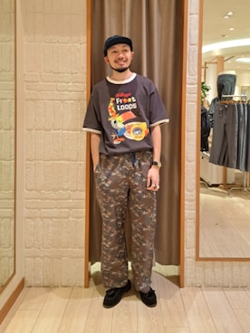 「UNIVERSAL OVERALL（ユニバーサルオーバーオール）のアイテム」を使った、ながやまさん（メンズ・176cm）の春コーディネート