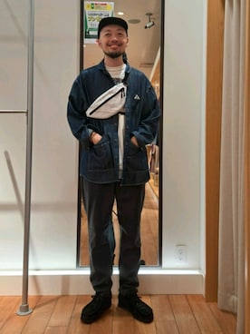 「GEVACO」｜「アイテム（レッグウェア）」を使った、ながやまさん（メンズ・176cm）の秋コーディネート