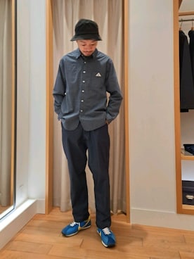 「GEVACO」｜ながやまさん（メンズ・176cm）の秋コーディネート