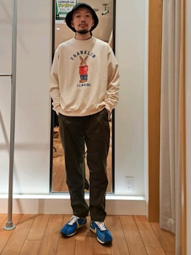 「アイテム（スウェット）」を使った、ながやまさん（メンズ・176cm）の秋コーディネート