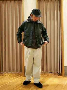 「fredy emue（フレディエミュ）のアイテム（ジャケット/アウター）」を使った、ながやまさん（メンズ・176cm）の冬コーディネート