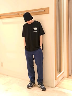 「アニマル」｜「アイテム（帽子）」を使った、ながやまさん（メンズ・176cm）の夏コーディネート