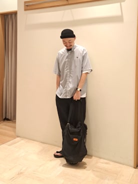 「アイテム（ショルダーバッグ）」を使った、ながやまさん（メンズ・176cm）の夏コーディネート