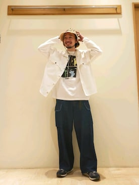 「Casselini（キャセリーニ）のアイテム（帽子）」を使った、ながやまさん（メンズ・176cm）の春コーディネート