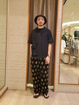 「GLOSTER（グロスター）のアイテム（トップス）」を使った、ながやまさん（メンズ・176cm）の夏コーディネート