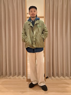 「ホワイトパンツ」｜ながやまさん（メンズ・176cm）の秋コーディネート