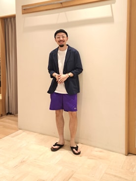 「アイテム（テーラードジャケット）」を使った、ながやまさん（メンズ・176cm）の夏コーディネート
