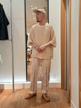 「halo commodity（ハロ　コモディティー）のアイテム（キャップ）」を使った、ながやまさん（メンズ・176cm）の夏コーディネート