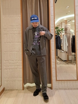 「GLOSTER（グロスター）のアイテム（パンツ）」を使った、ながやまさん（メンズ・176cm）の春コーディネート