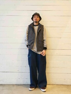 「ARMY TWILL（アーミーツイル）のアイテム（パンツ）」を使った、ながやまさん（メンズ・176cm）の春コーディネート
