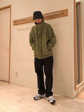 「FREDY&GLOSTER」｜「アイテム（ナイロンジャケット）」を使った、ながやまさん（メンズ・176cm）の秋コーディネート