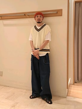 「ARMY TWILL（アーミーツイル）のアイテム（パンツ）」を使った、ながやまさん（メンズ・176cm）の夏コーディネート