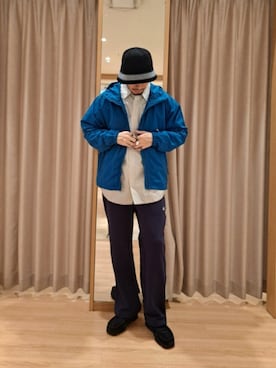 「いいね、save、フォローお願いします🤑」｜「アイテム（ハット）」を使った、ながやまさん（メンズ・176cm）の秋コーディネート