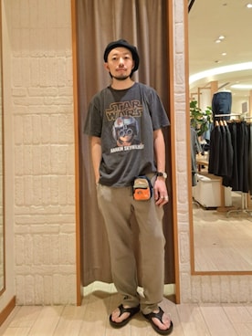 「リネン」｜ながやまさん（メンズ・176cm）の春コーディネート