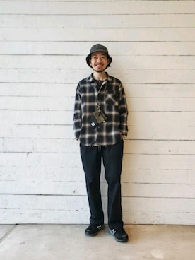 「グランジ」｜「アイテム（財布/小物）」を使った、ながやまさん（メンズ・176cm）の春コーディネート