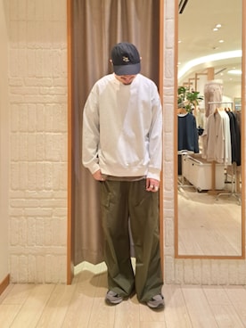 「halo commodity（ハロ　コモディティー）のアイテム（帽子）」を使った、ながやまさん（メンズ・176cm）の春コーディネート