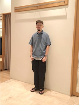 「アイテム（ポロシャツ）」を使った、ながやまさん（メンズ・176cm）の夏コーディネート