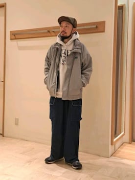「halo commodity（ハロ　コモディティー）のアイテム（キャップ）」を使った、ながやまさん（メンズ・176cm）の秋コーディネート