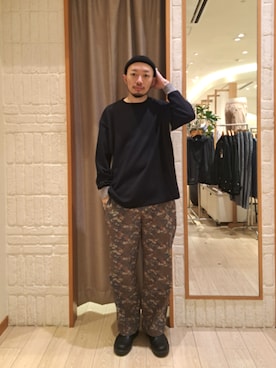 「GLOSTER（グロスター）のアイテム」を使った、ながやまさん（メンズ・176cm）の春コーディネート