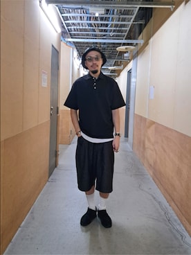 「アイテム（ポロシャツ）」を使った、ながやまさん（メンズ・176cm）の夏コーディネート