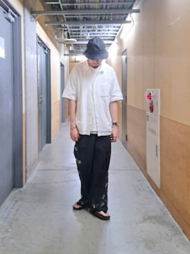 「アイテム（サングラス）」を使った、ながやまさん（メンズ・176cm）の夏コーディネート