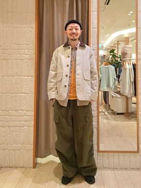 「GLOSTER（グロスター）のアイテム（ジャケット/アウター）」を使った、ながやまさん（メンズ・176cm）の春コーディネート
