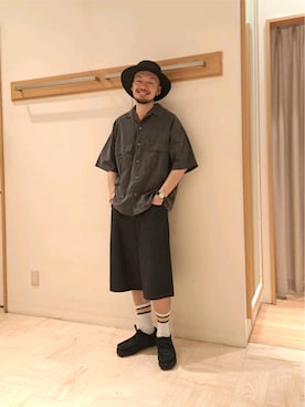 「GLOSTER（グロスター）のアイテム」を使った、ながやまさん（メンズ・176cm）の夏コーディネート