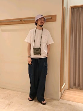 「ARMY TWILL（アーミーツイル）のアイテム（パンツ）」を使った、ながやまさん（メンズ・176cm）の夏コーディネート