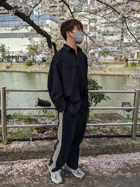 「UNITED ARROWS（ユナイテッドアローズ）のアイテム（スウェットパンツ）」を使った、mgnzさん（メンズ・179cm）の春コーディネート