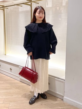 「LOWRYS FARM（ローリーズファーム）のＢＩＧカラーニットＬＳ　600397（ニット/セーター）」を使った、hinano3232さん（レディース・160cm）の秋コーディネート