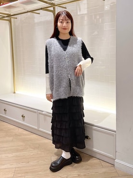 「LOWRYS FARM（ローリーズファーム）のアイテム（ベスト）」を使った、hinano3232さん（レディース・160cm）の秋コーディネート