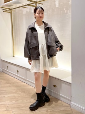 「LOWRYS FARM（ローリーズファーム）のアイテム（ワンピース）」を使った、hinano3232さん（レディース・160cm）の秋コーディネート