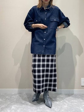 「アイテム（モカシン/デッキシューズ、シルバー系）」を使った、あわちゃんさん（レディース・164cm）の秋コーディネート