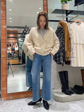 「高見え」｜「アイテム（モカシン/デッキシューズ）」を使った、あわちゃんさん（レディース・164cm）の秋コーディネート