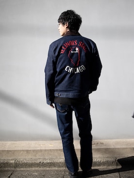 「UNIVERSAL OVERALL（ユニバーサルオーバーオール）のアイテム（ジャケット/アウター）」を使った、UNVERSALOVERALLTOKYOさん（メンズ・178cm）の冬コーディネート