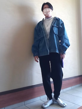 「いまどきジャケット写真」｜「アイテム（バレエシューズ）」を使った、muta੯ꔷ̀͡ᓑさん（レディース・159cm）の春コーディネート