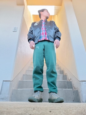 「SOFFE（ソフィー）のアイテム（スウェットパンツ）」を使った、loveshoseさん（メンズ・167cm）の冬コーディネート