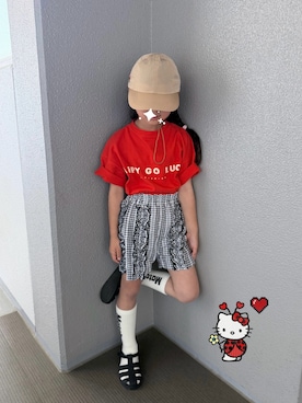 「p.premier（ピードットプルミエ）のアイテム」を使った、yuzu☀︎さん（キッズ・120cm）の春コーディネート