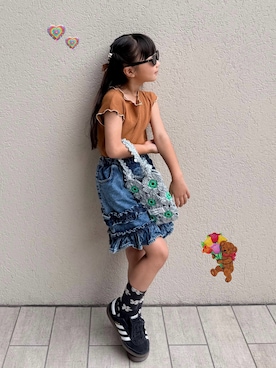「BREEZE（ブリーズ）のアイテム」を使った、yuzu☀︎さん（キッズ・120cm）の夏コーディネート